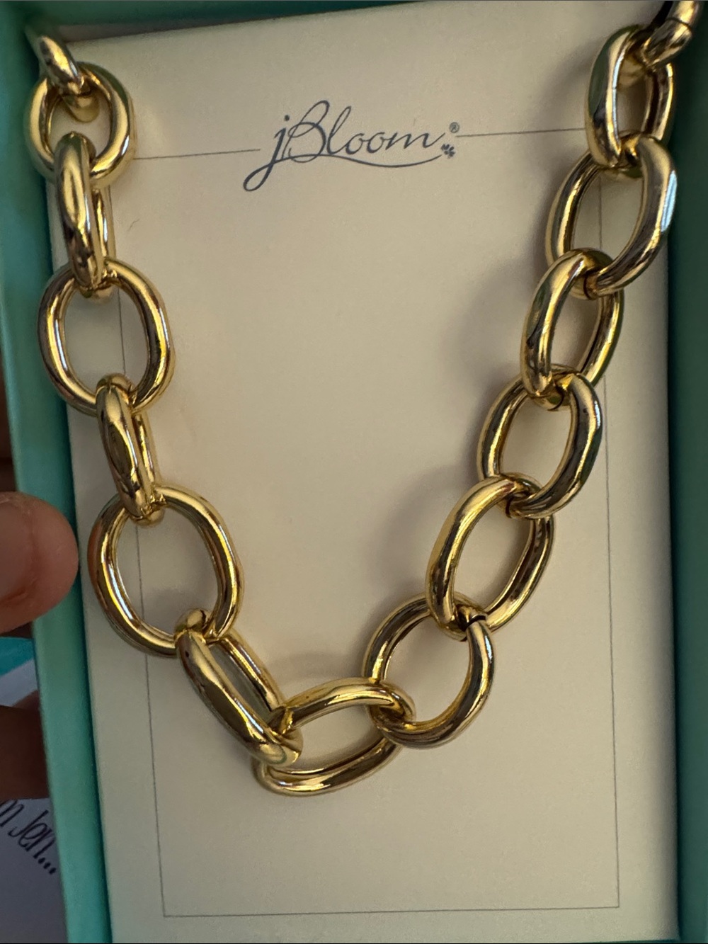 bloom Jaylee Gold Chunky Oval Link Necklace Women’s Trendy Fashion Jewelry